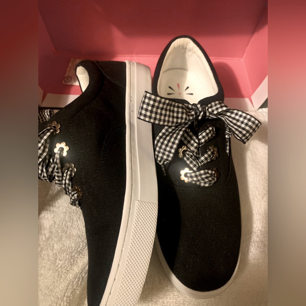 Isaac Mizrahi Live! Canvas Sneakers with Gingham Laces